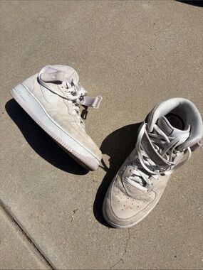Nike Air Force 1 Light Beige Suede High-Top Sneakers size 12